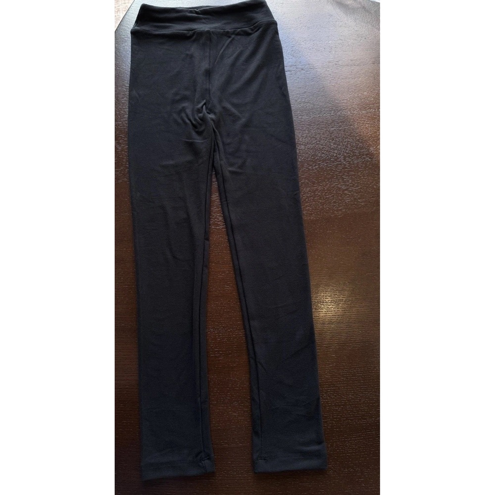 LuLaRoe Girls Leggings L/XL Black Solid High Rise Stretch Ankle New